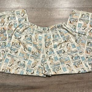 Vintage cotton flannel cartoon/comic book feminist, pajama bottoms size large